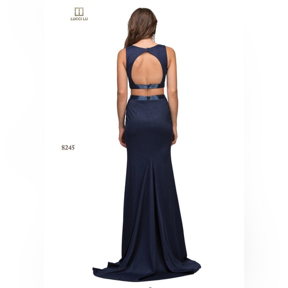 Lucci Lu Navy Blue Prom Dress - Picture 8 of 8
